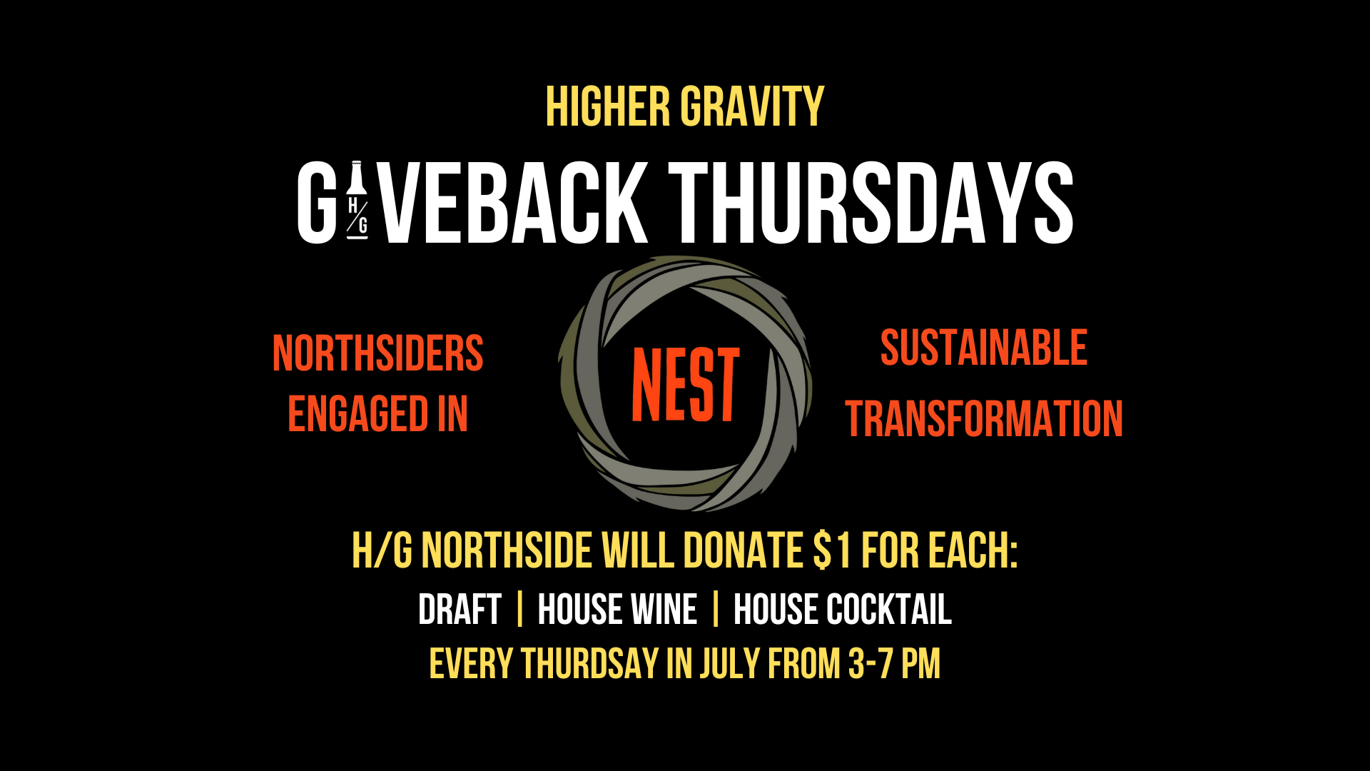 Giveback Thursdays at Higher Gravity in Northside
