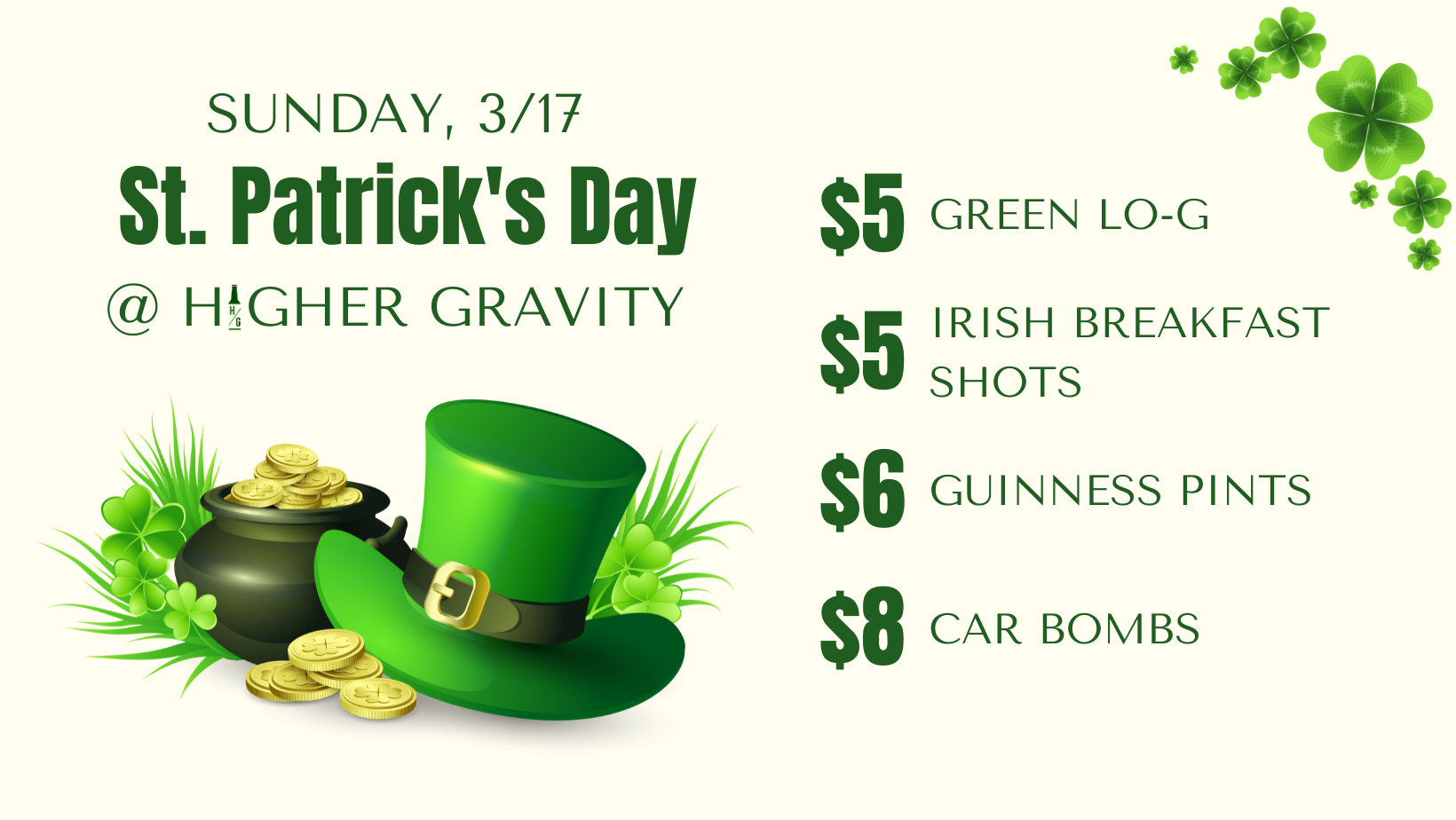 St. Paddy's at Higher Gravity