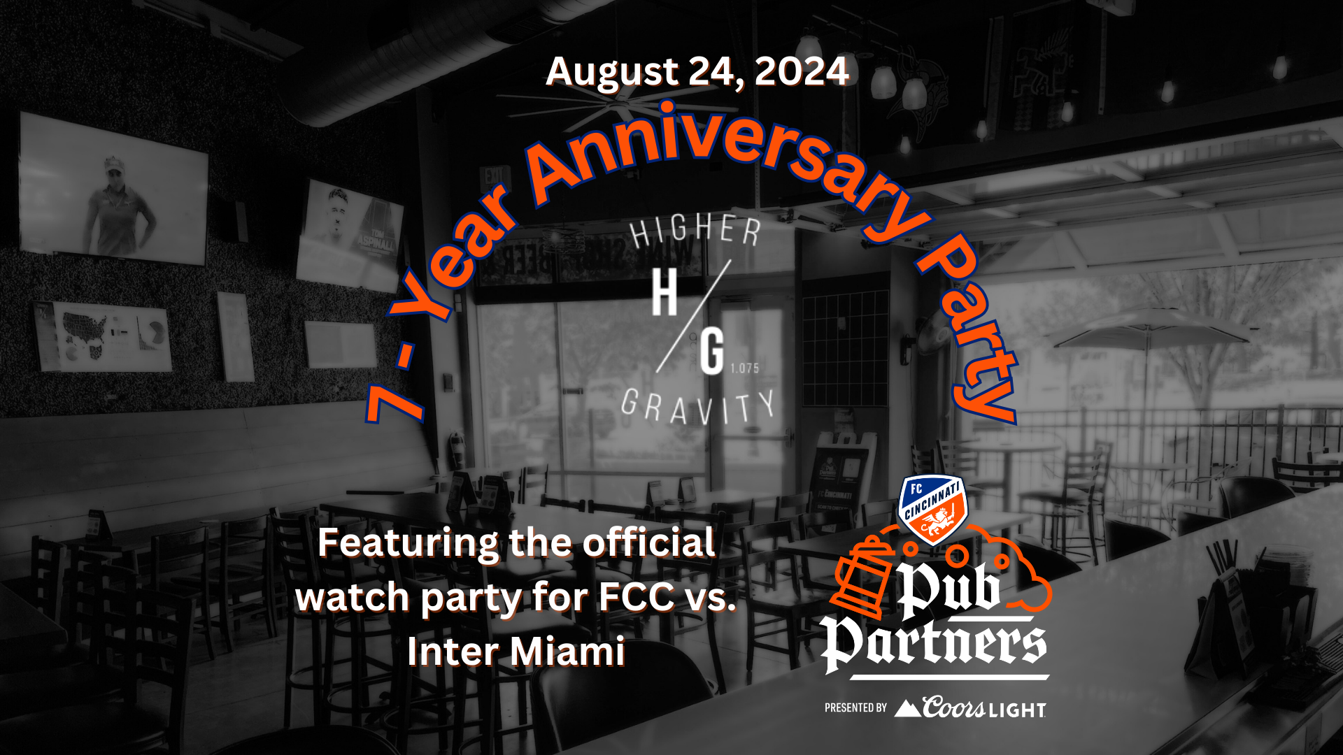 Join HG Northside for our 7-Year Anniversary Party and the official watch party for the FCC vs. Inter Miami game!